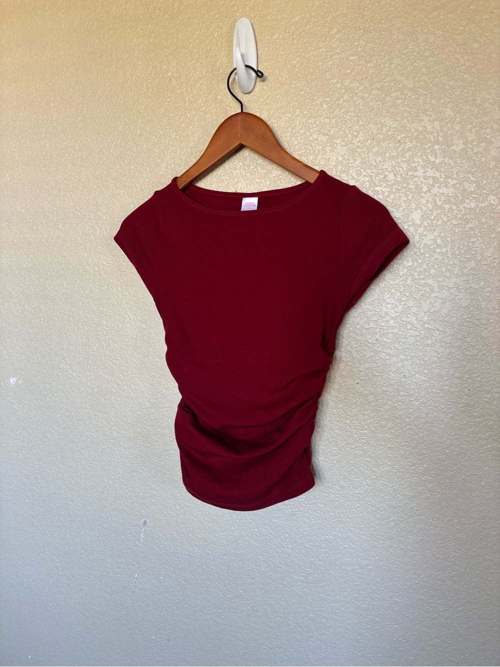Red ruched top